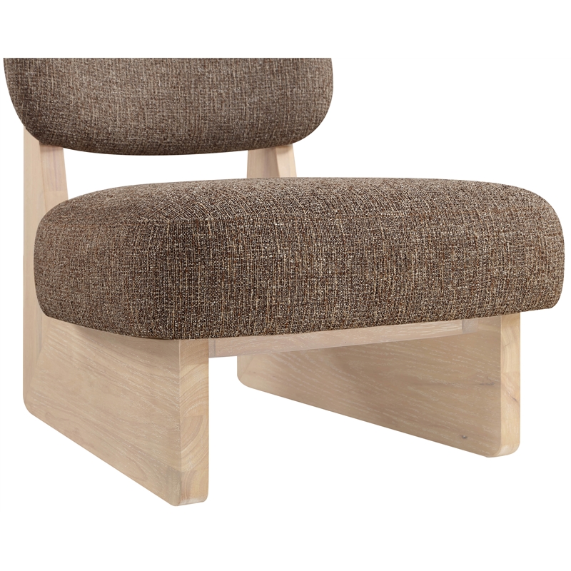 Bowery Hill Contemporary Brown Linen Textured Fabric Upholstered Accent Chair