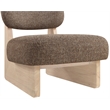 Bowery Hill Contemporary Brown Linen Textured Fabric Upholstered Accent Chair
