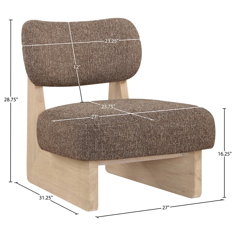 Bowery Hill Contemporary Brown Linen Textured Fabric Upholstered Accent Chair