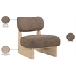 Bowery Hill Contemporary Brown Linen Textured Fabric Upholstered Accent Chair