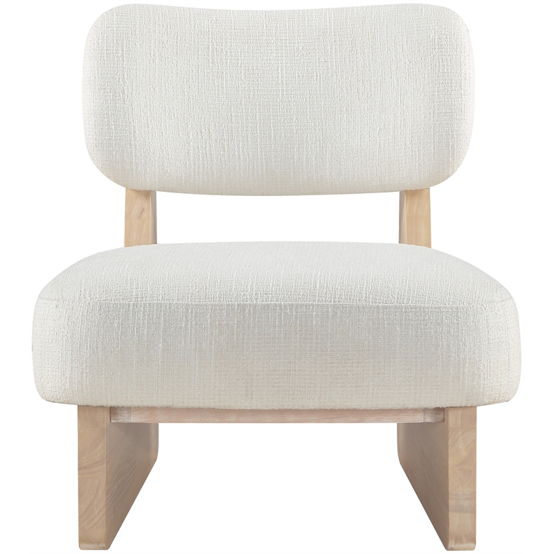 Bowery Hill Contemporary Cream Linen Textured Fabric Upholstered Accent Chair