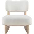 Bowery Hill Contemporary Cream Linen Textured Fabric Upholstered Accent Chair
