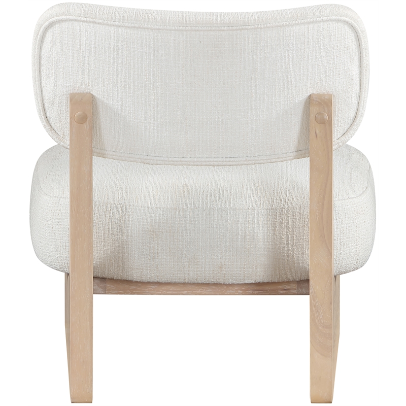 Bowery Hill Contemporary Cream Linen Textured Fabric Upholstered Accent Chair