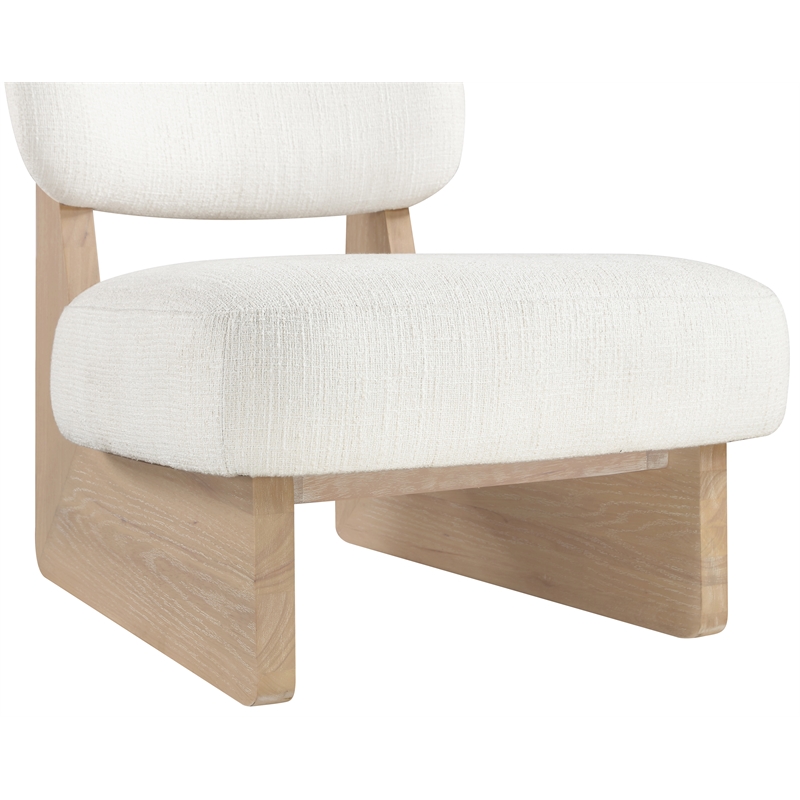 Bowery Hill Contemporary Cream Linen Textured Fabric Upholstered Accent Chair