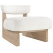 Bowery Hill Contemporary Cream Linen Textured Fabric Upholstered Accent Chair