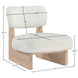 Bowery Hill Contemporary Cream Linen Textured Fabric Upholstered Accent Chair