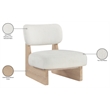 Bowery Hill Contemporary Cream Linen Textured Fabric Upholstered Accent Chair