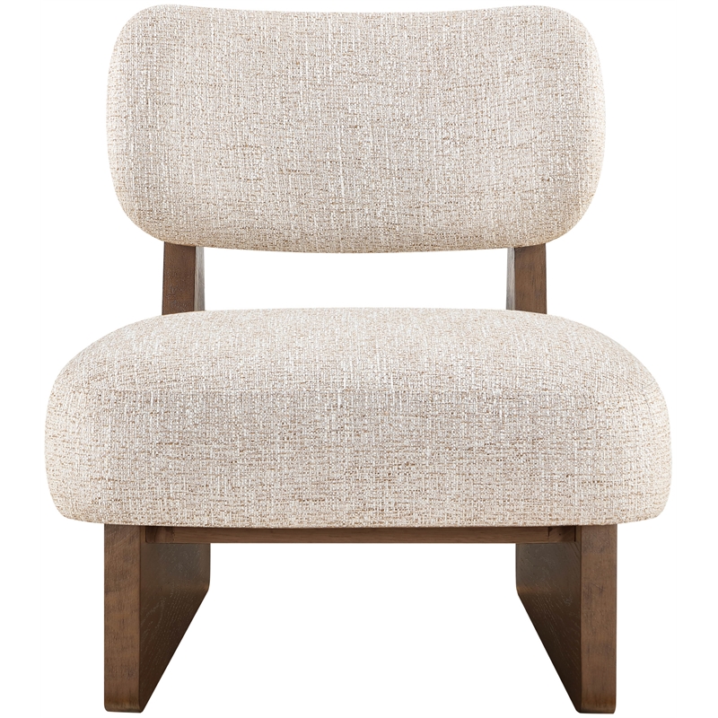Bowery Hill Contemporary Beige Linen Textured Fabric Upholstered Accent Chair