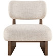 Bowery Hill Contemporary Beige Linen Textured Fabric Upholstered Accent Chair