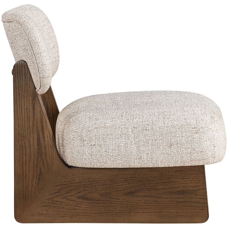 Bowery Hill Contemporary Beige Linen Textured Fabric Upholstered Accent Chair