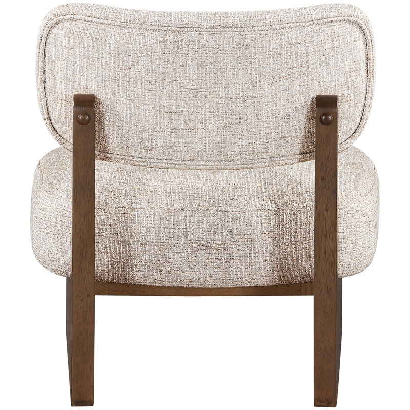 Bowery Hill Contemporary Beige Linen Textured Fabric Upholstered Accent Chair