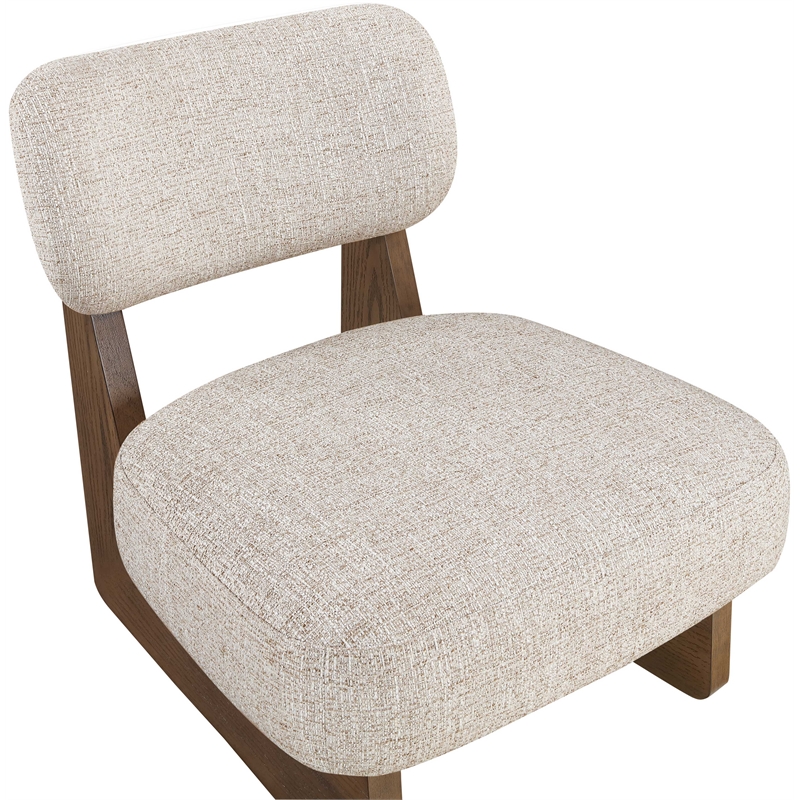 Bowery Hill Contemporary Beige Linen Textured Fabric Upholstered Accent Chair