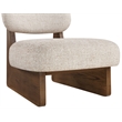 Bowery Hill Contemporary Beige Linen Textured Fabric Upholstered Accent Chair