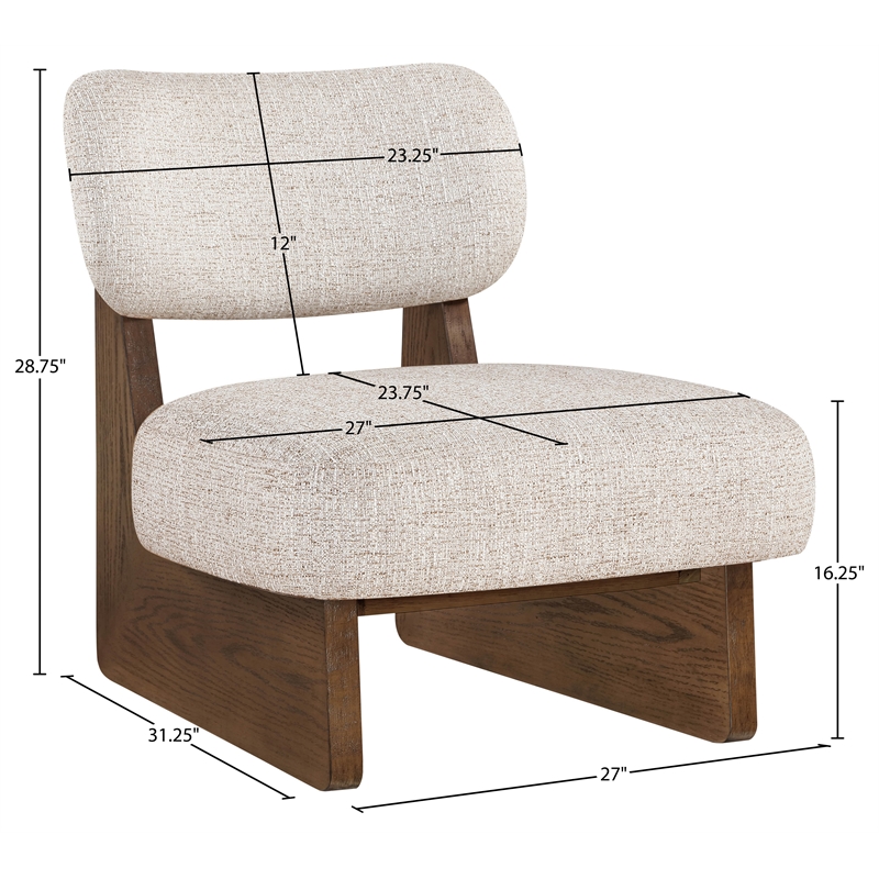 Bowery Hill Contemporary Beige Linen Textured Fabric Upholstered Accent Chair