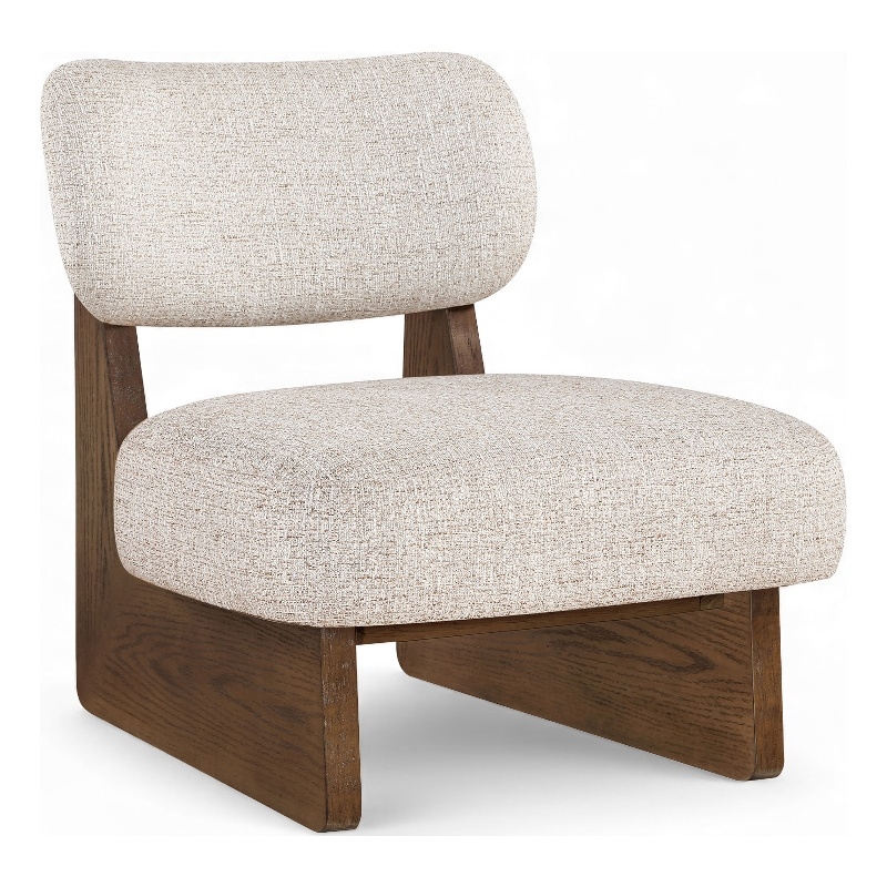 Bowery Hill Contemporary Beige Linen Textured Fabric Upholstered Accent Chair