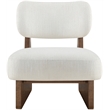 Bowery Hill Contemporary Cream Linen Textured Fabric Upholstered Accent Chair