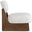 Bowery Hill Contemporary Cream Linen Textured Fabric Upholstered Accent Chair