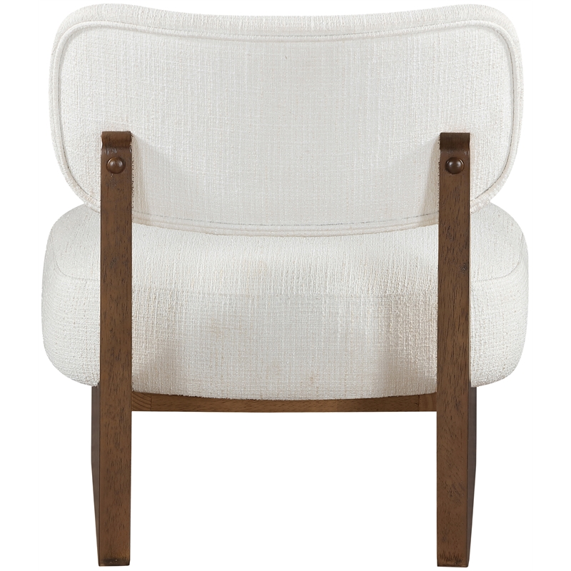Bowery Hill Contemporary Cream Linen Textured Fabric Upholstered Accent Chair