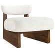 Bowery Hill Contemporary Cream Linen Textured Fabric Upholstered Accent Chair