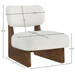 Bowery Hill Contemporary Cream Linen Textured Fabric Upholstered Accent Chair