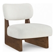 Bowery Hill Contemporary Cream Linen Textured Fabric Upholstered Accent Chair