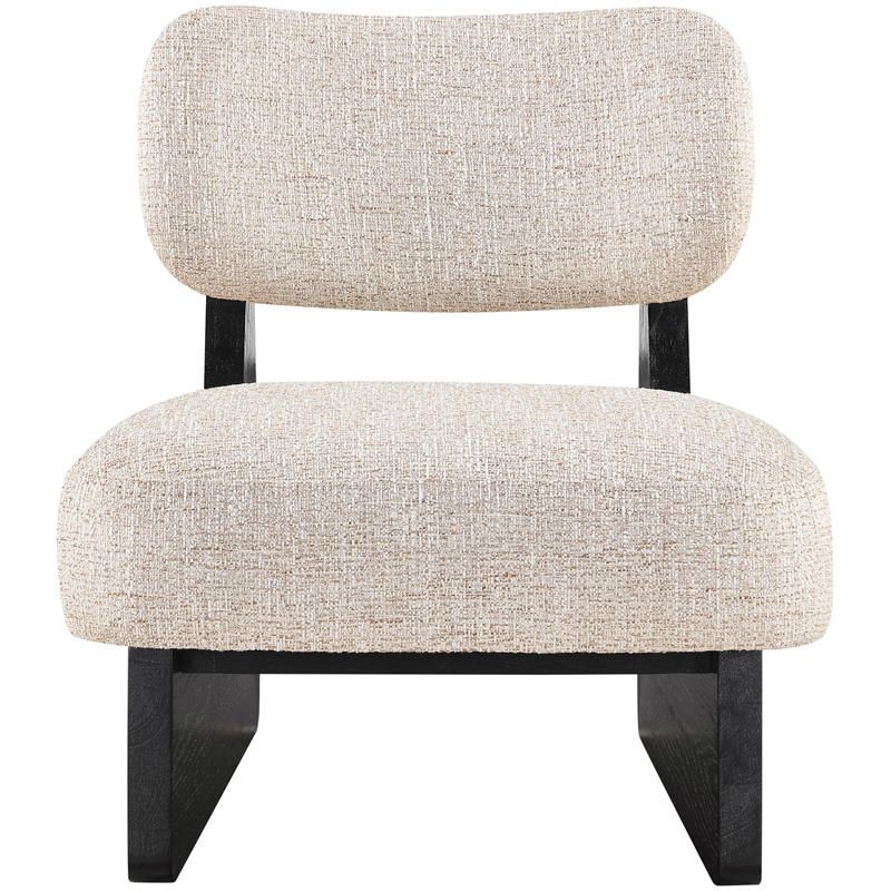 Bowery Hill Contemporary Beige Linen Textured Fabric Upholstered Accent Chair