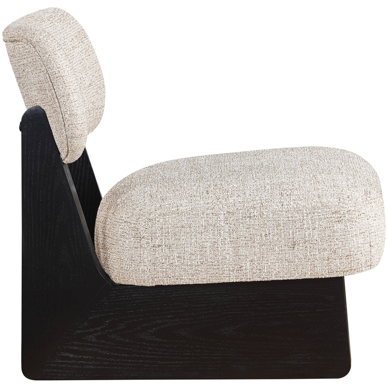 Bowery Hill Contemporary Beige Linen Textured Fabric Upholstered Accent Chair