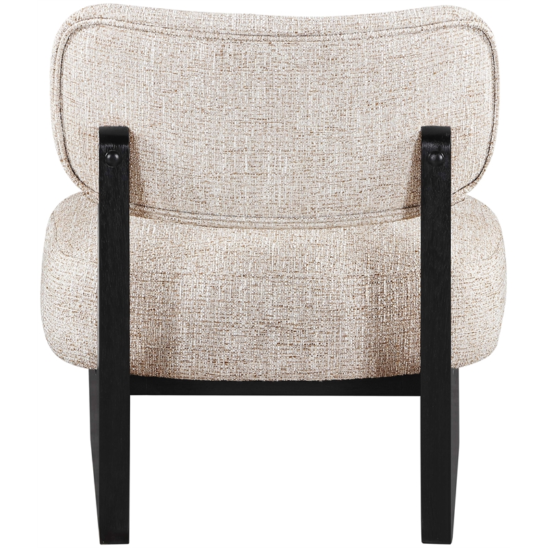 Bowery Hill Contemporary Beige Linen Textured Fabric Upholstered Accent Chair