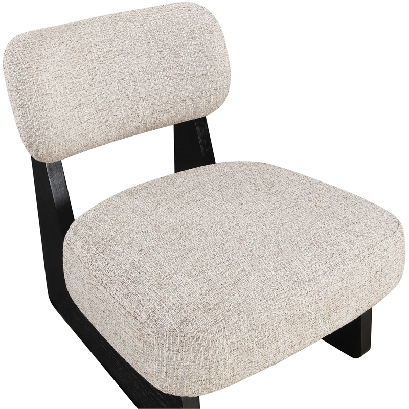Bowery Hill Contemporary Beige Linen Textured Fabric Upholstered Accent Chair