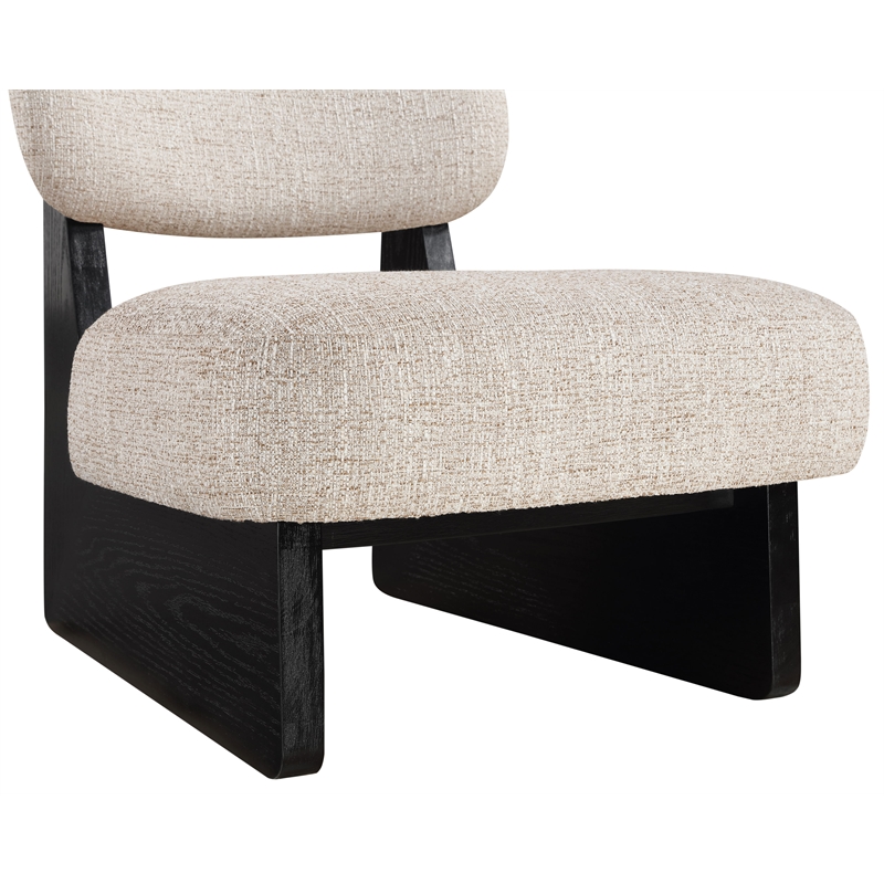 Bowery Hill Contemporary Beige Linen Textured Fabric Upholstered Accent Chair