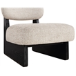 Bowery Hill Contemporary Beige Linen Textured Fabric Upholstered Accent Chair