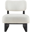 Bowery Hill Contemporary Cream Linen Textured Fabric Upholstered Accent Chair