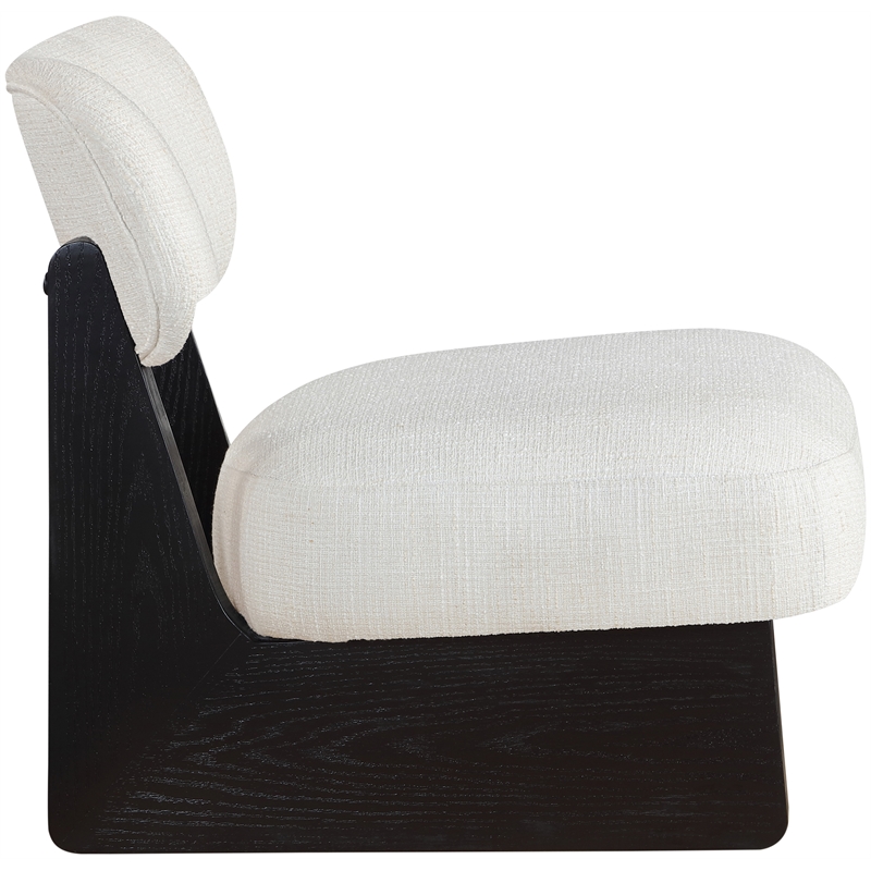 Bowery Hill Contemporary Cream Linen Textured Fabric Upholstered Accent Chair