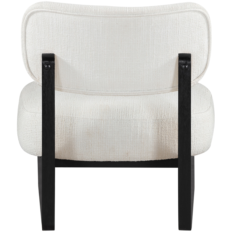 Bowery Hill Contemporary Cream Linen Textured Fabric Upholstered Accent Chair