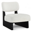 Bowery Hill Contemporary Cream Linen Textured Fabric Upholstered Accent Chair