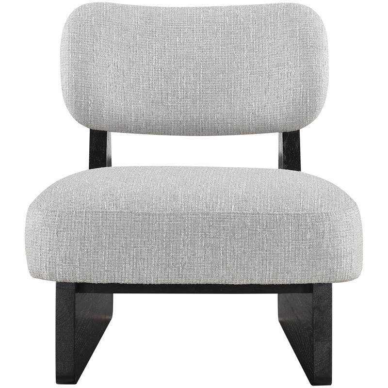 Bowery Hill Contemporary Grey Linen Textured Fabric Upholstered Accent Chair