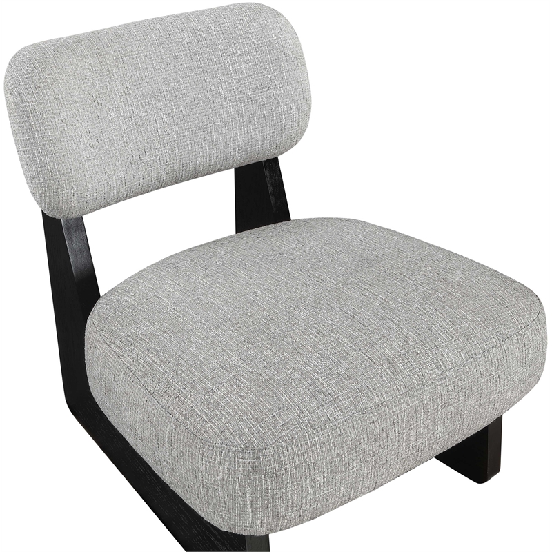 Bowery Hill Contemporary Grey Linen Textured Fabric Upholstered Accent Chair