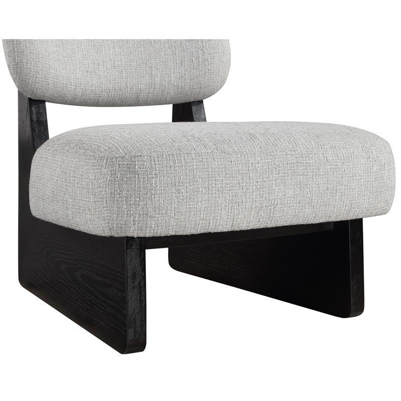 Bowery Hill Contemporary Grey Linen Textured Fabric Upholstered Accent Chair