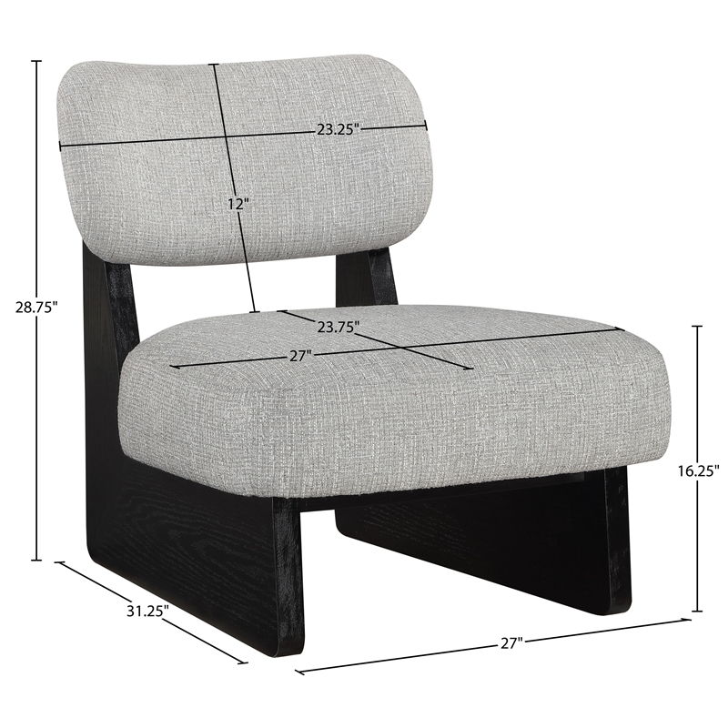 Bowery Hill Contemporary Grey Linen Textured Fabric Upholstered Accent Chair