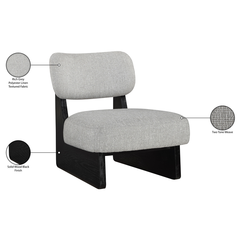 Bowery Hill Contemporary Grey Linen Textured Fabric Upholstered Accent Chair