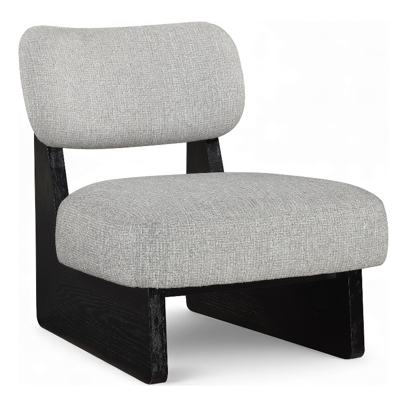 Bowery Hill Contemporary Grey Linen Textured Fabric Upholstered Accent Chair