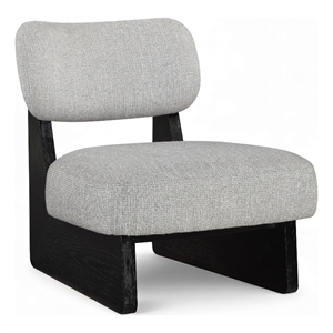 Bowery Hill Contemporary Grey Linen Textured Fabric Upholstered Accent Chair