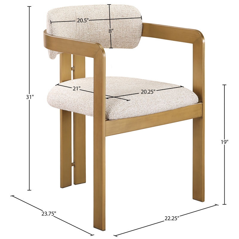 Bowery Hill Contemporary Beige Linen Textured Fabric Dining Chair (Set of 2)
