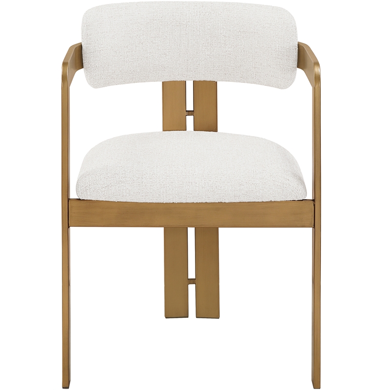 Bowery Hill Contemporary Cream Linen Textured Fabric Dining Chair (Set of 2)
