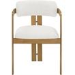 Bowery Hill Contemporary Cream Linen Textured Fabric Dining Chair (Set of 2)