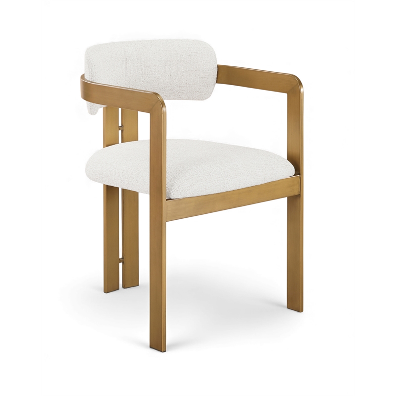 Bowery Hill Contemporary Cream Linen Textured Fabric Dining Chair (Set of 2)