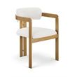 Bowery Hill Contemporary Cream Linen Textured Fabric Dining Chair (Set of 2)