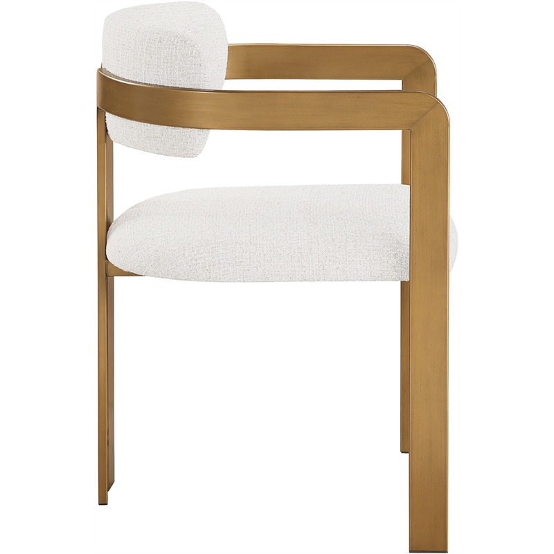 Bowery Hill Contemporary Cream Linen Textured Fabric Dining Chair (Set of 2)
