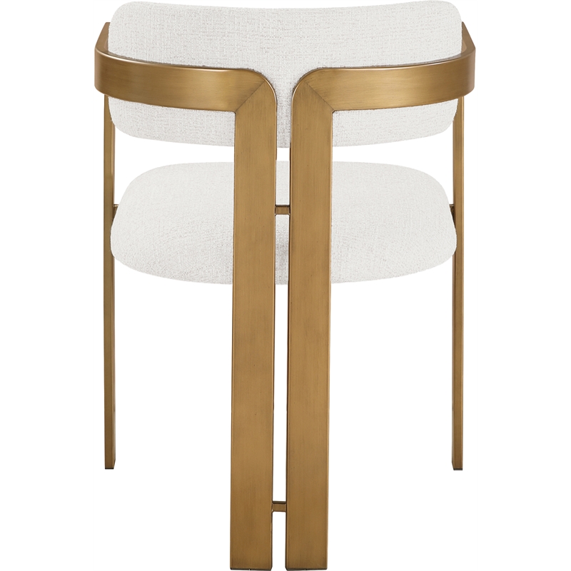 Bowery Hill Contemporary Cream Linen Textured Fabric Dining Chair (Set of 2)
