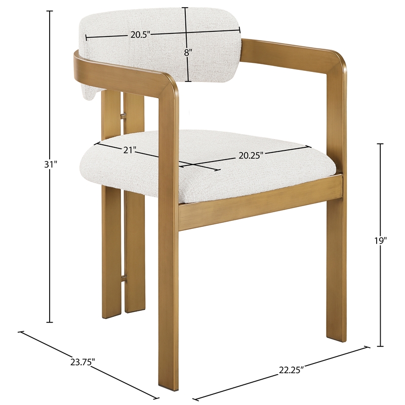 Bowery Hill Contemporary Cream Linen Textured Fabric Dining Chair (Set of 2)